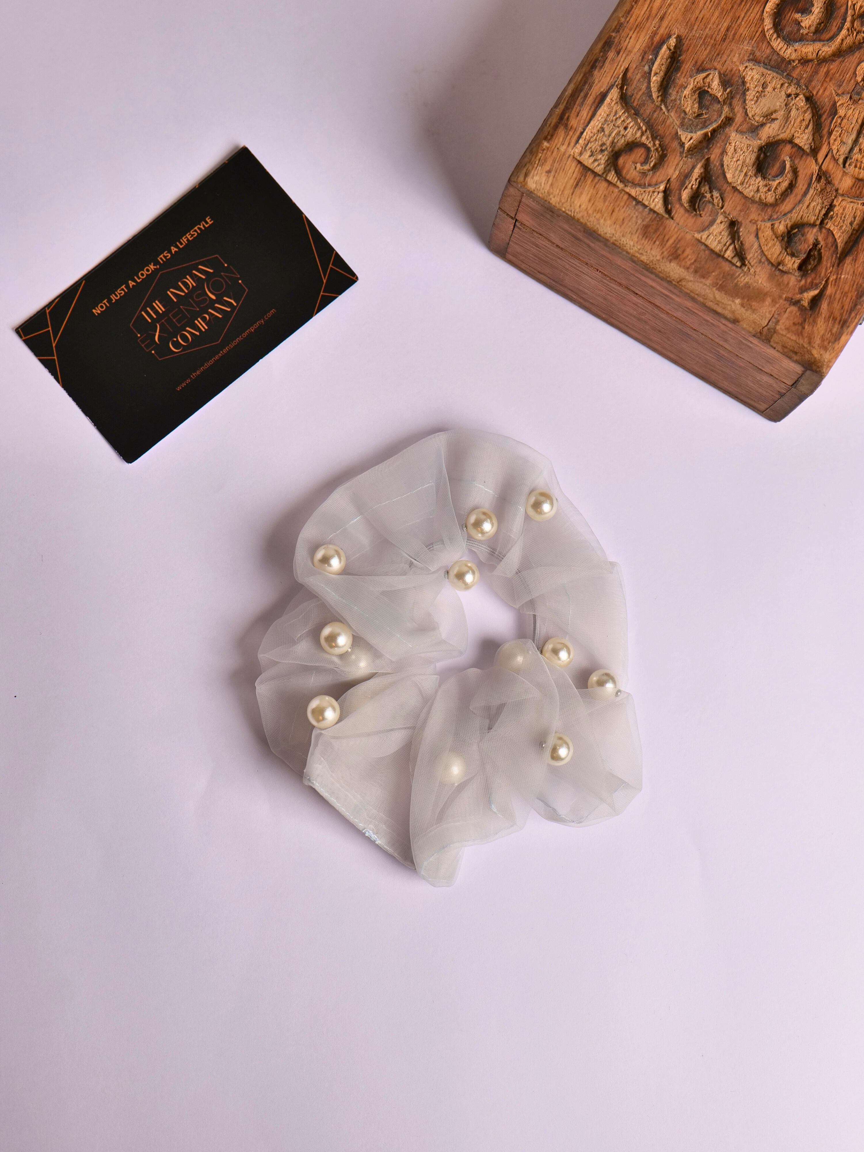 Pearl Organza Scrunchies