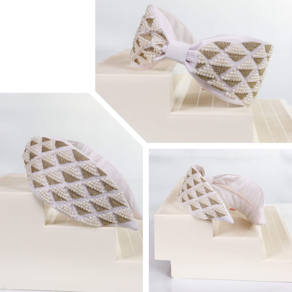 White Pearl Embellished Hair Bands