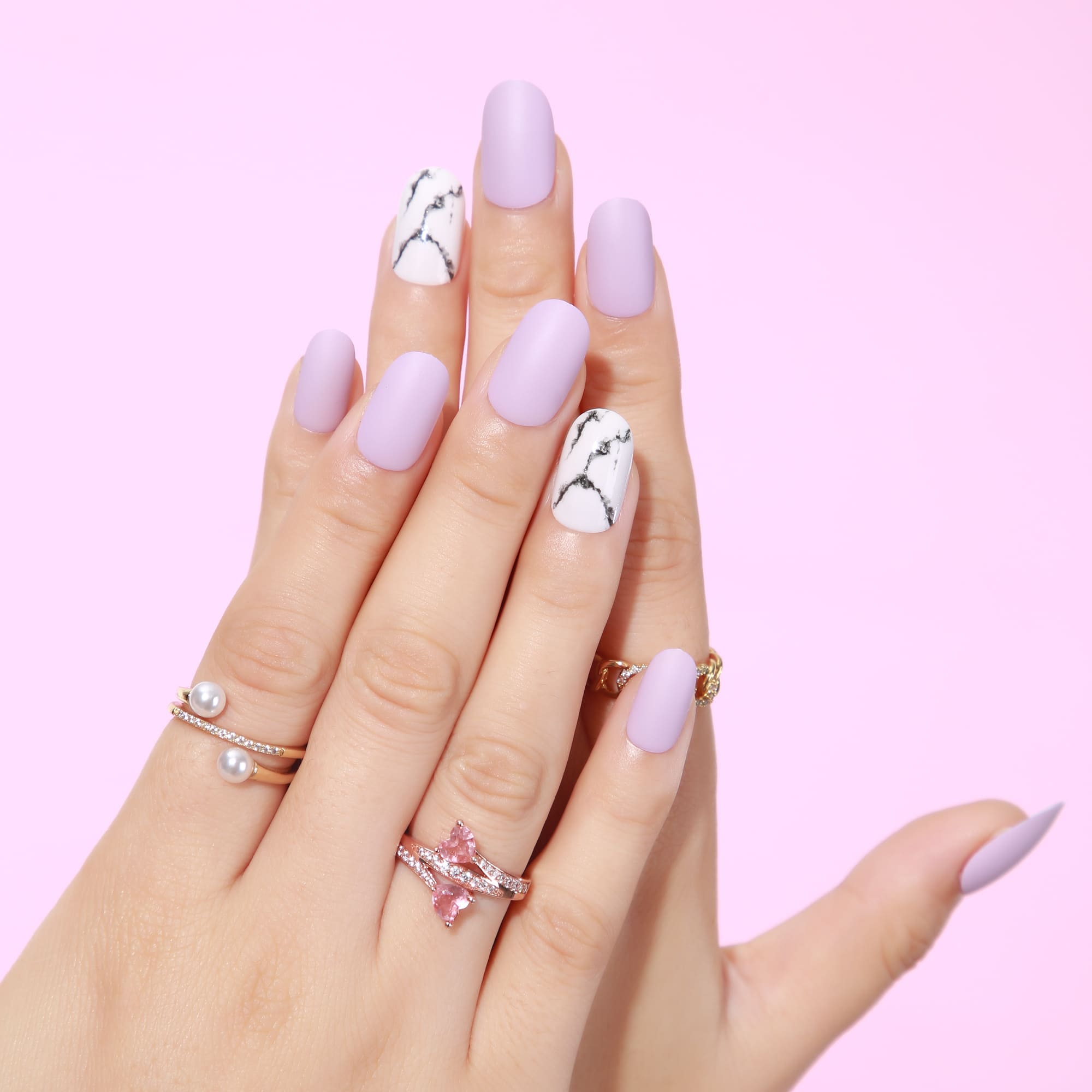 Purple Marble Nails