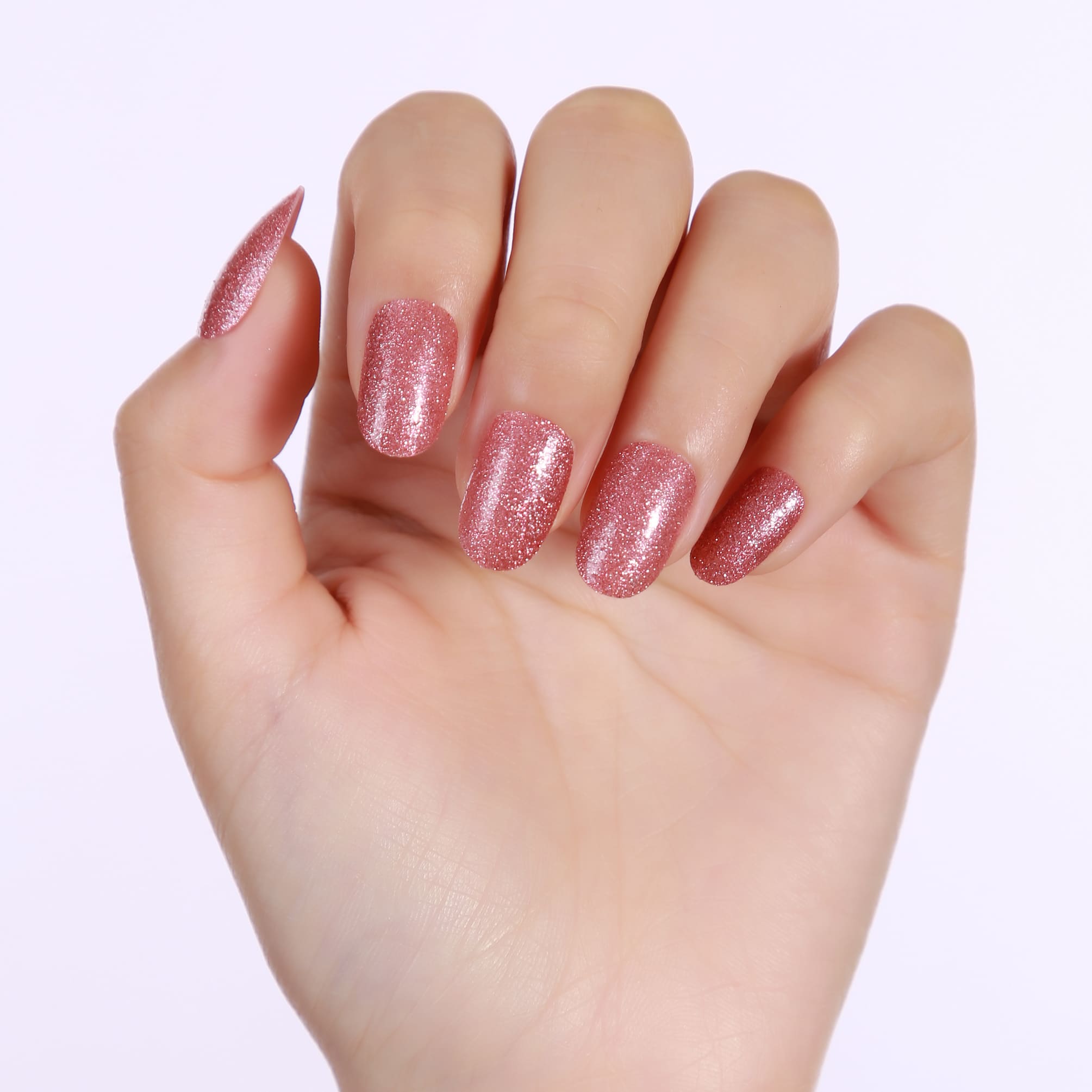 Rose Gold Glitter Nails